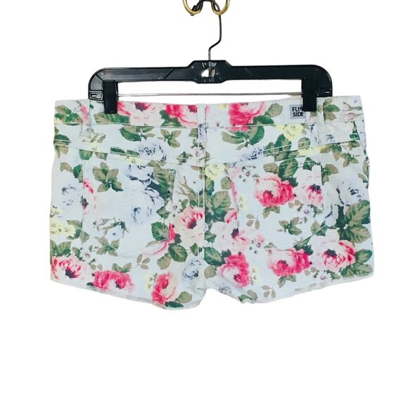 Flip Side Reversible Jean Shorts Snake Skin & Floral 2 in 1 Large - Waist 34.5" - Picture 2 of 4